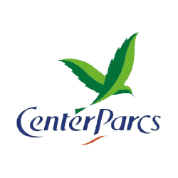 Center parcs logo on a green background.