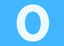 The number 0 on a blue background.